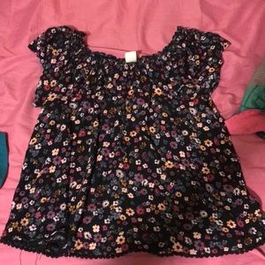 Black Floral Off The Shoulder